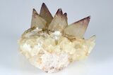 Calcite Crystal Cluster with Purple Fluorite (New Find) - China #177662-1